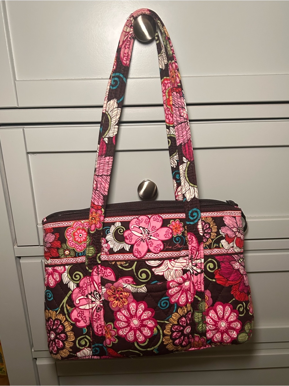 Vintage Vera Bradley Mod Floral Pink Tote Bag